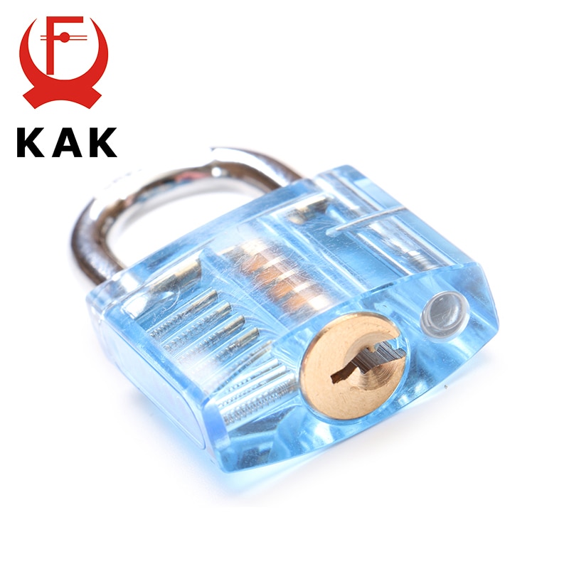 KAK Transparent Locks Pick Visible Cutaway Mini Practice View Padlock Hasps Training Skill For Locksmith Furniture Hardware