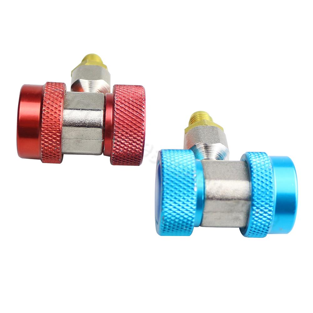 PMFC 1 Pair High Low Connector Manifold Adapter R134A AC Air Condition Adjustable Quick Coupler Refrigerant Manifold Gauge Set