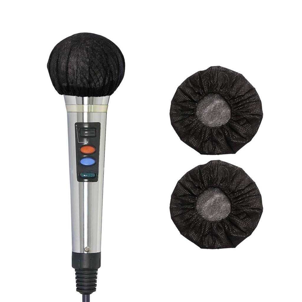 100 Count Black Disposable Non-woven Microphone Cover Removal Windscreen Protective Mic Cap Pad For Ktv Karaoke Mike Sponge @47