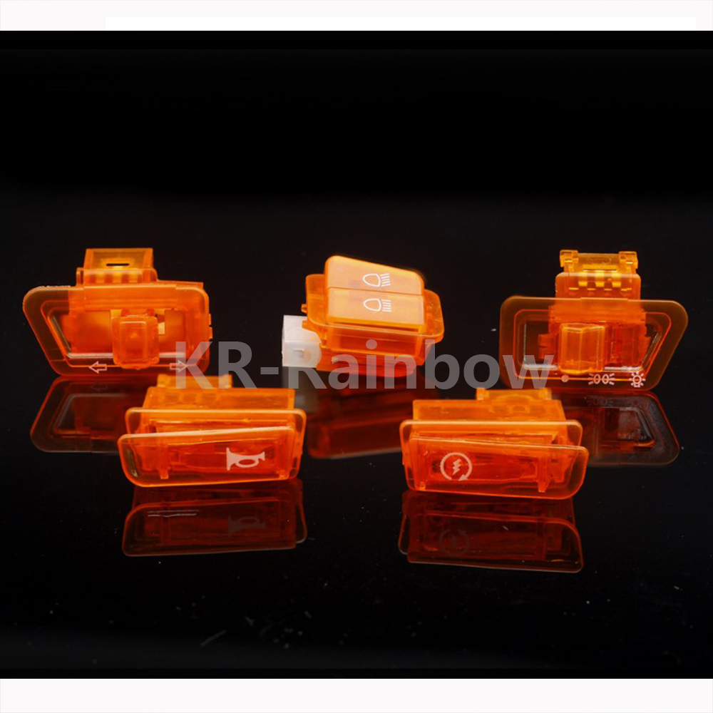 6 farver  gy6 kontakter 50cc 125cc 150cc knallert scooter hoved lys horn dæmper sving starter enkelt kontakt knap 5 stk.