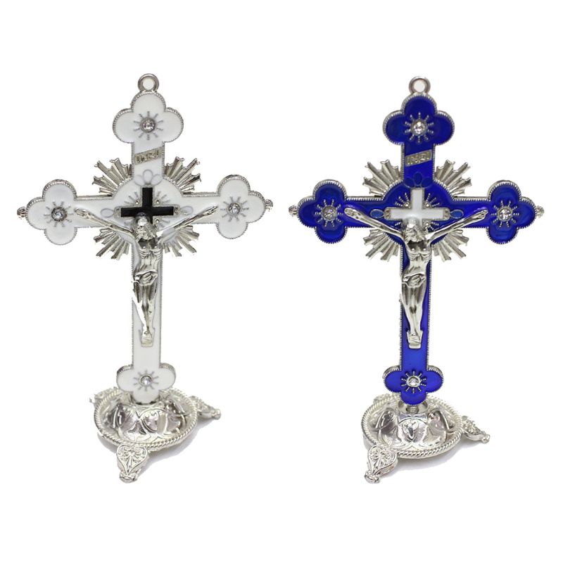 Pruimenbloesem metalen kruis jezus christus bitterheid kerk heilig beeld ornamenten kantoor huishoudelijk religieuze goederen