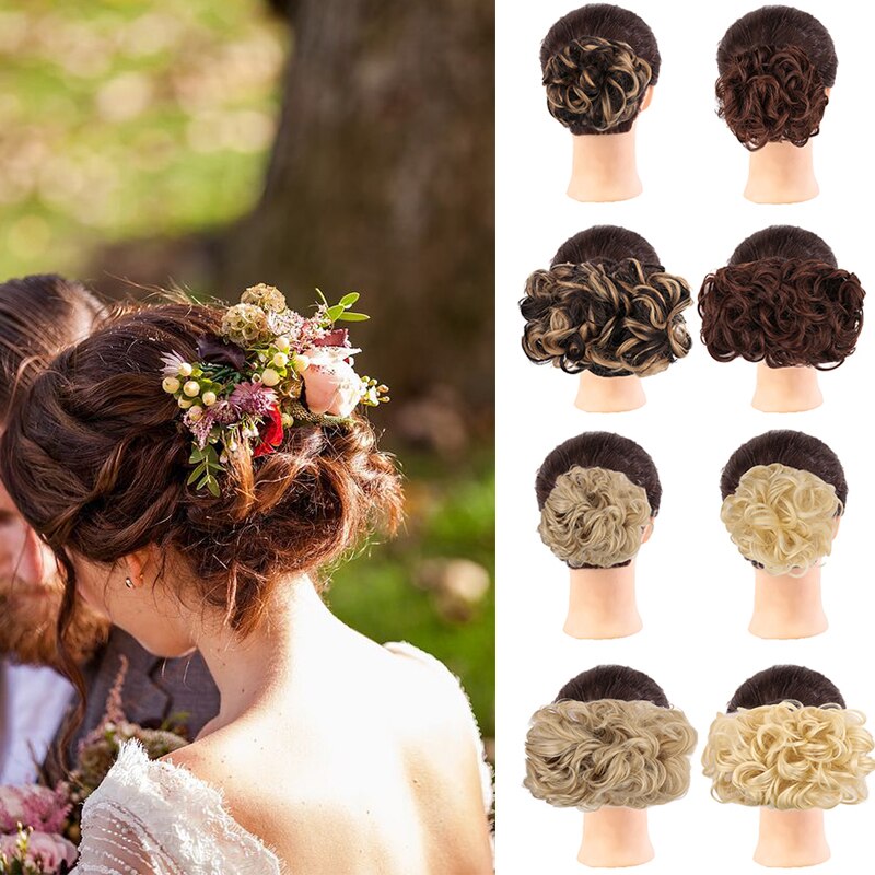 Dianqi Gignon Korte, Krullend, synthetische Blonde Haarspeld De Grote Pudding Haar Geknipt Om De Pruik Met Twee Plastic Kammen