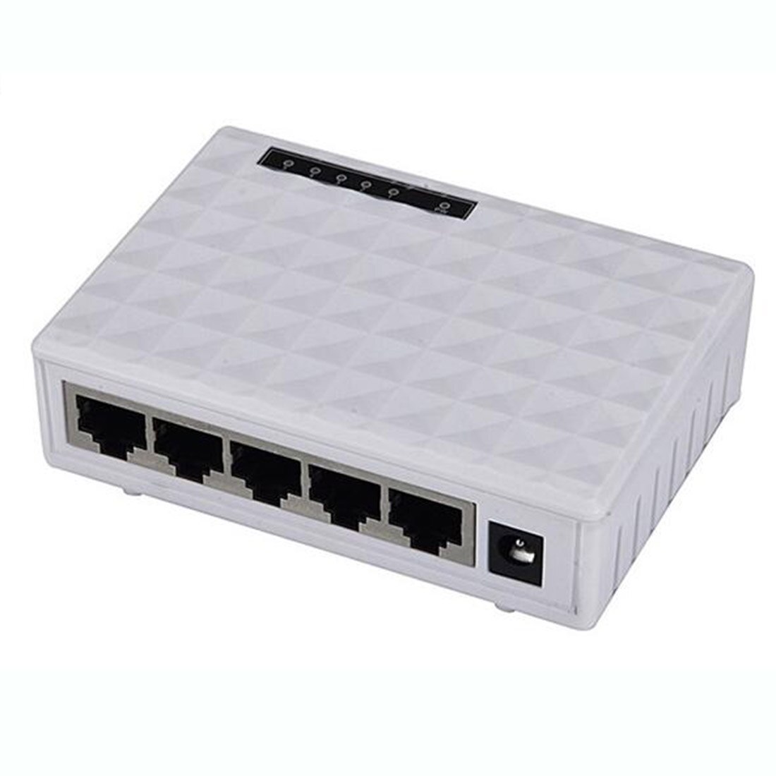 NOYOKERE Mini 5 Hafen 10/100Mbps Basis Gigabit Schalter Hub RJ45 LAN Ethernet Schnelle Schreibtisch Netzwerk schalter Schwarz/Weiß: Weiß