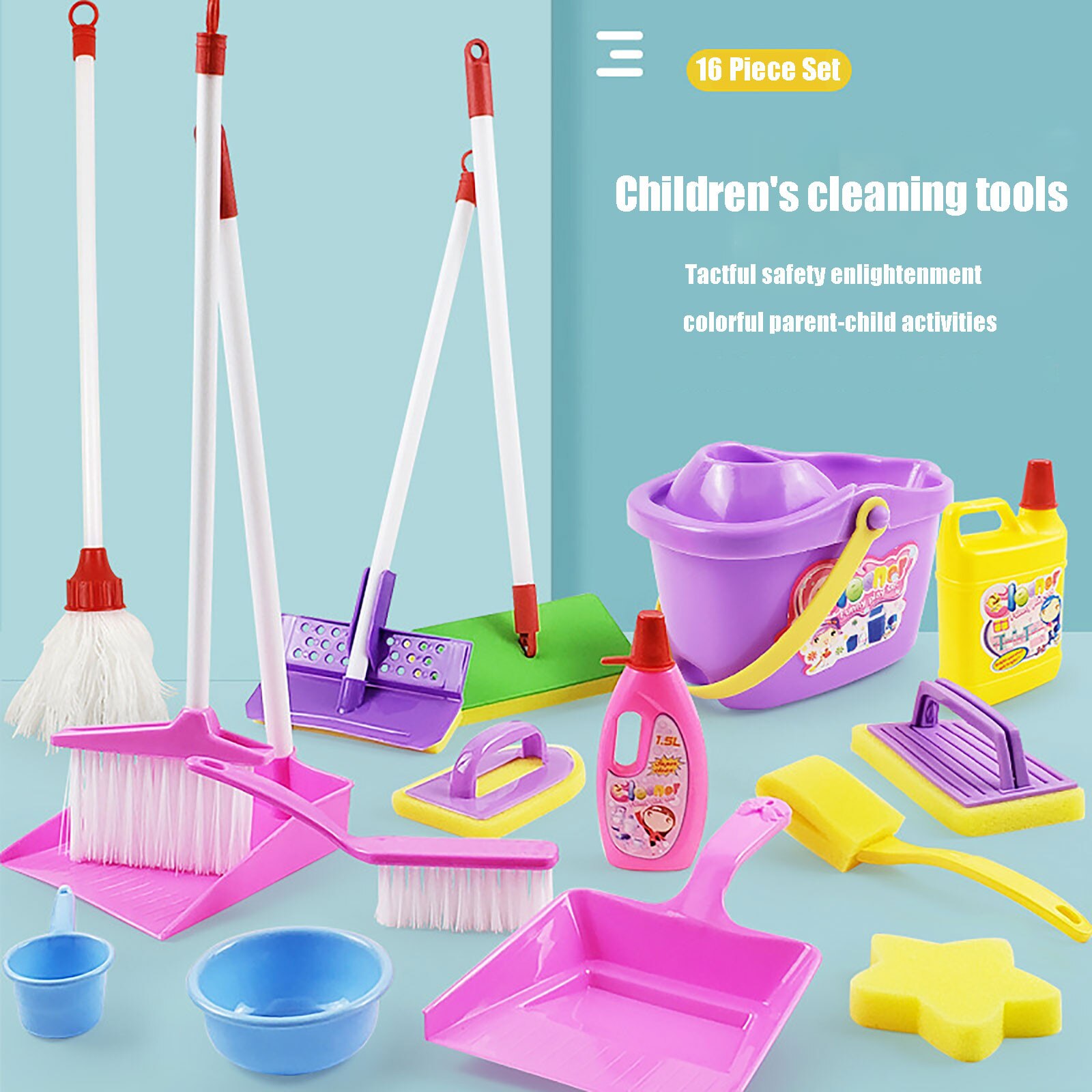 Kinderen Reiniging En Hygiëne Speelgoed Set Simulatie Schoonmaken Trolley Voor Kids Schoonmaakproducten Speelgoed