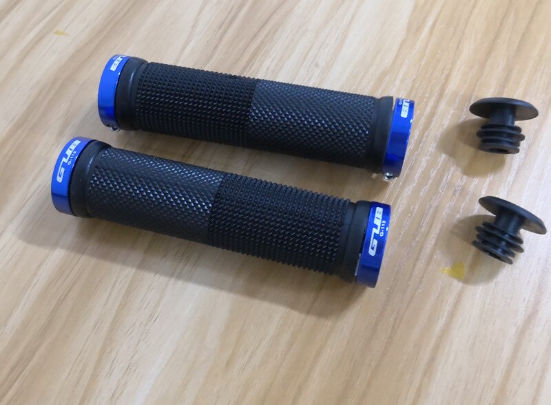 1 paar Fietsen Afsluitbare Handgreep Voor Fiets MTB Road Bike Stuur Fiets Grip Bike Aluminium + Rubber 4 kleuren: blue