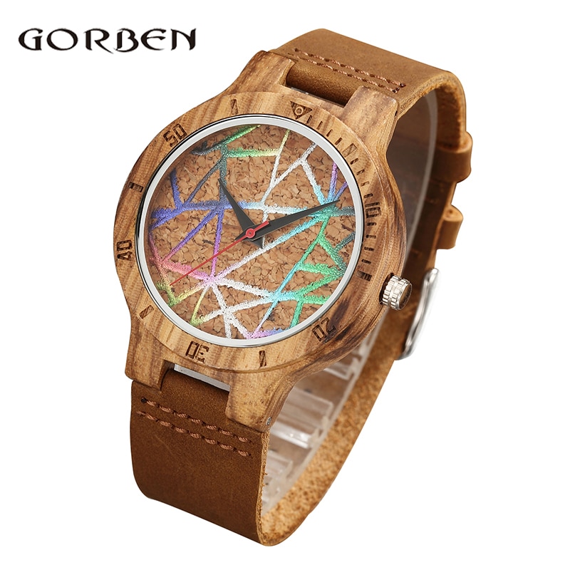 Bamboe Hout Horloge Mannen Quartz Horloges Moderne Houten Horloge Analoge Natuur Mode Lederen Simple Unieke Klok