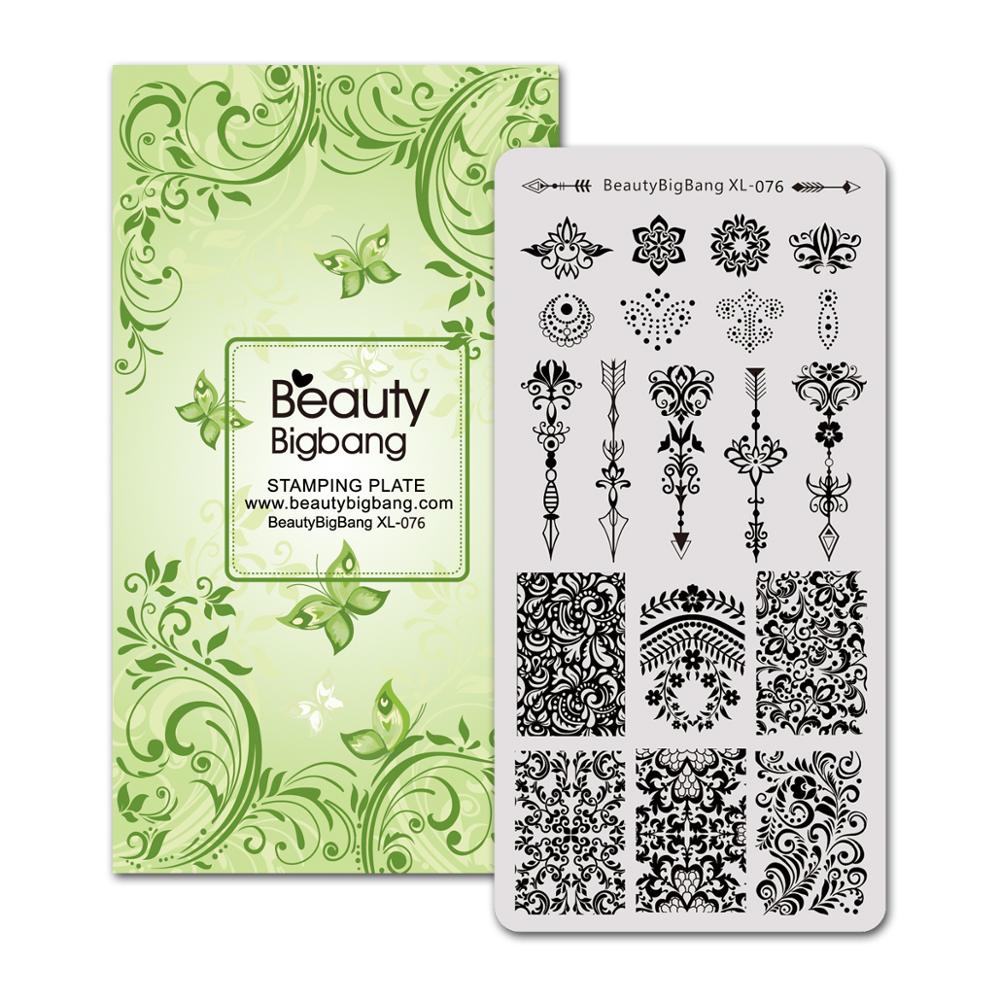 BeautyBigBang Stamping Plates 6*12cm Summer Flower Butterfly Nail Mold Accessories Plate Rectangle Nail Art Template BBB XL-011: 76