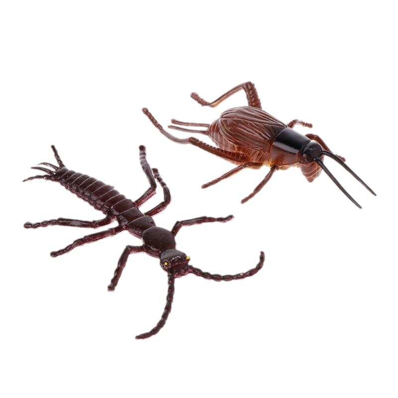 12Pcs de los modelos de plástico cucaracha broma bromas los insectos de plástico de Halloween Gadget juguete de la educación