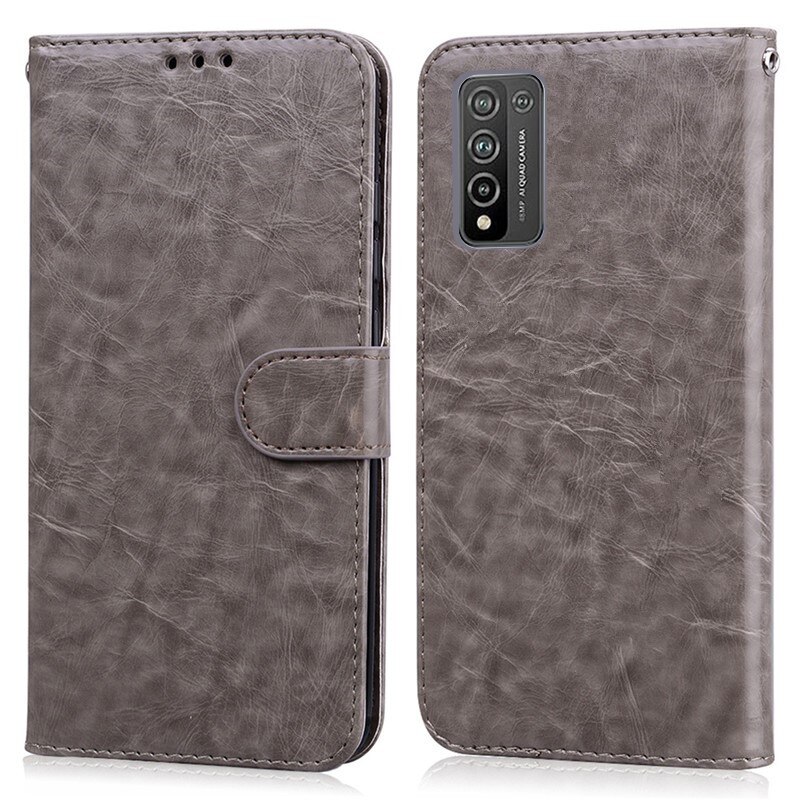 For Honor 10X Lite Case Phone Cover flip leather wallet Case for Huawei Honor 10X Lite Case Fundas Honor10X Lite 10XLite Cases: Gray