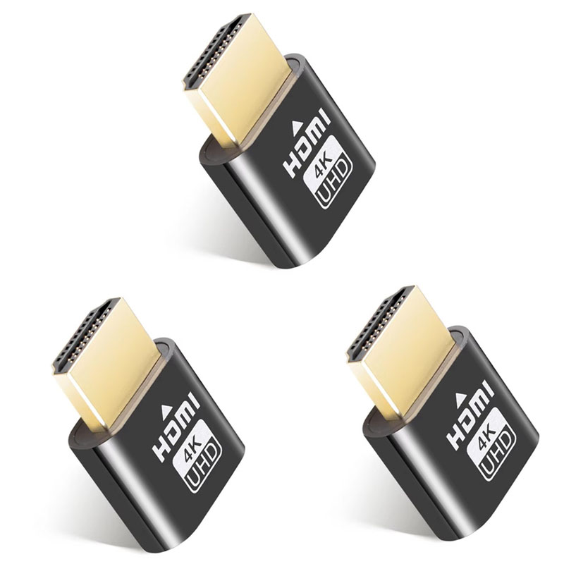 1/2/3/4/5/6Pcs HDMI EDID Emulator Adapter Dummy Plug Display Passthrough Eliminated Emulator Virtual Monitor 4K For PC Laptop: WHITE