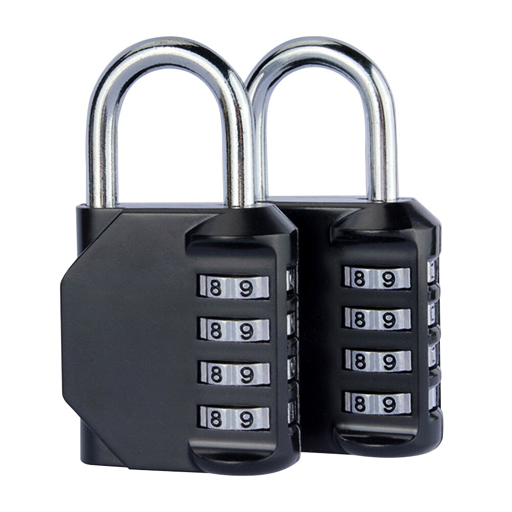 Metal Anti Rust Weather Proof Padlock Lock 4 Digit Combination: Black and black
