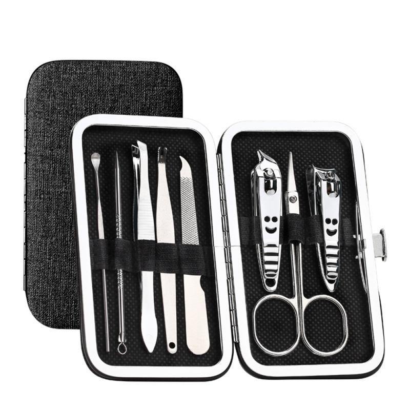 8Pcs/Set Multifunction Nail Clipper Stainless Steel Nail Scissors Clipper Tweezer Tools Foot Care Pedicure Tool