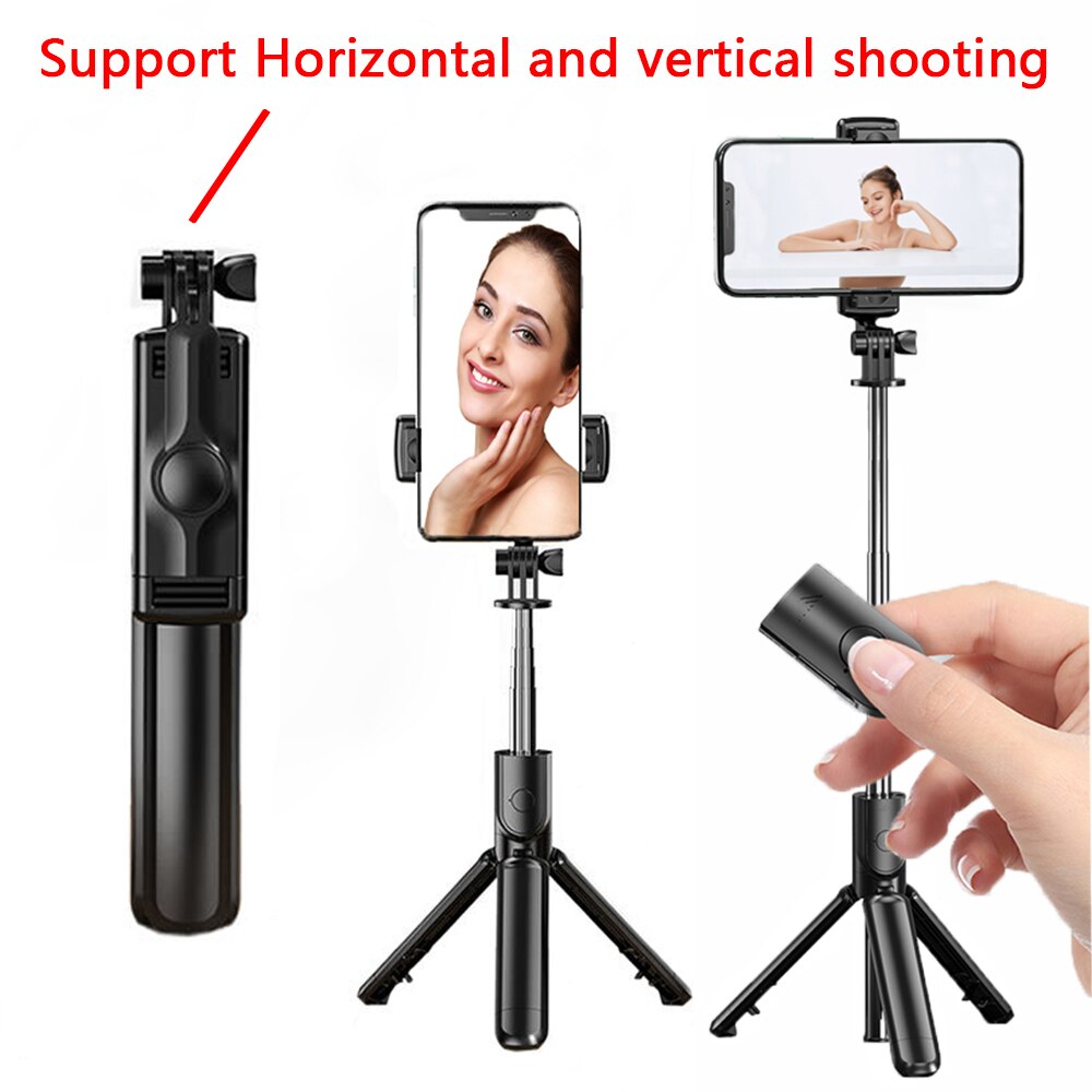 ELECTOP 3 in 1 Wireless Bluetooth Selfie Stick for iphone/Android Foldable Handheld Monopod Shutter Remote Extendable Tripod: Black NEW