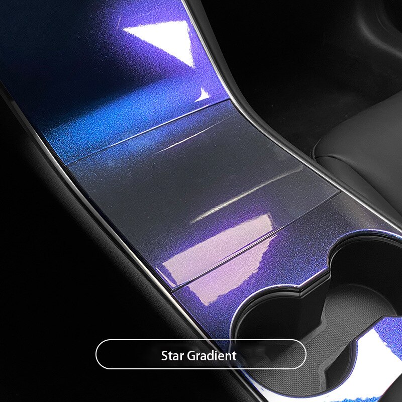 Car Central Control Panel Protective Patch for Tesla Model 3 Central Console Three Patch for Tesla Model 3/Y: Star gradient