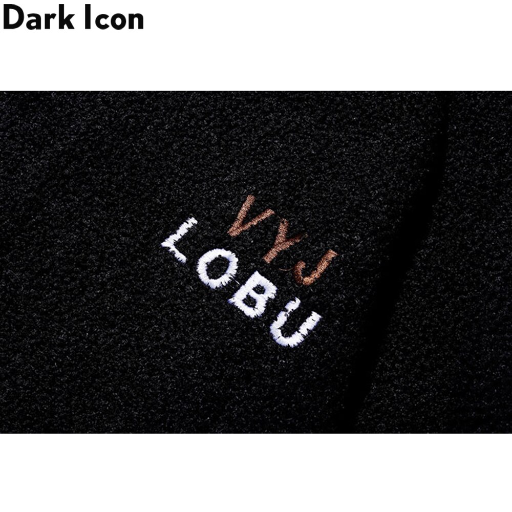 Dark Icon Fleece Pullover Men's Hoodie Autumn Oversized Sweatshirts with Hoodie Preppy Style Man Clothing