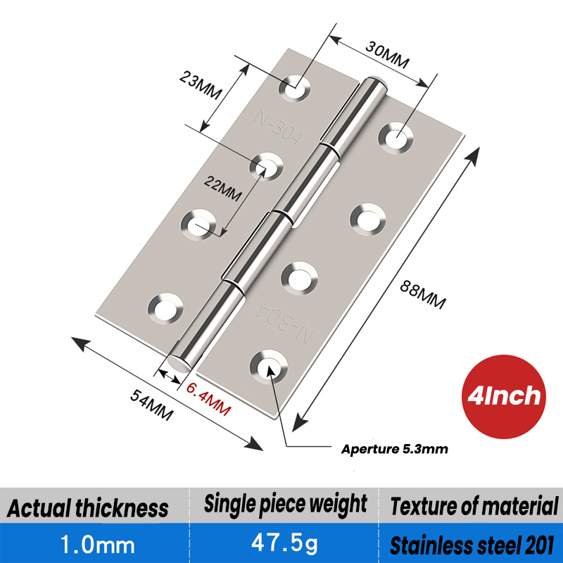 5 Stücke Edelstahl Scharniere Türverbinder Universal- Möbel Hause Edelstahl Scharnier Fenster Schrank Hardware- Zubehör: Weiß