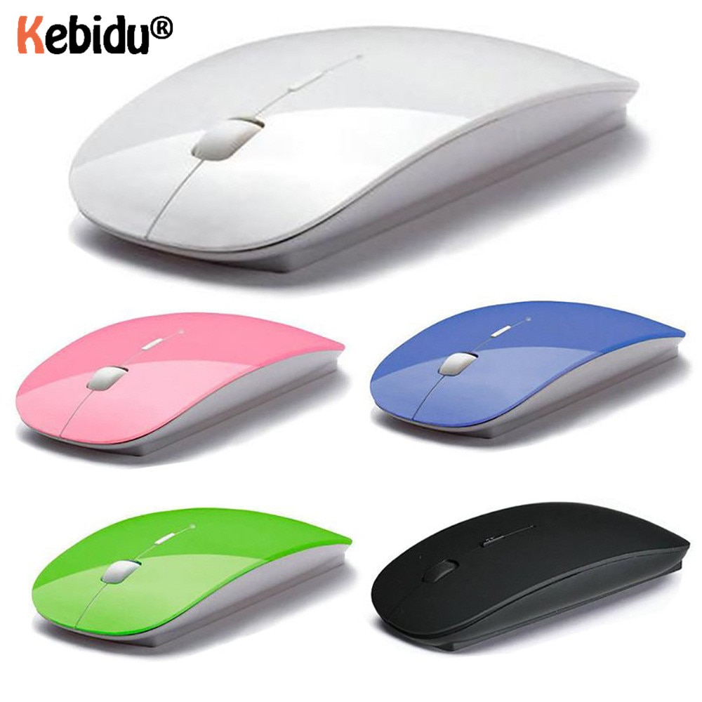 Ratón inalámbrico ultradelgado, USB 2,4 GHz, Bluetooth 5,0, receptor Delgado óptico para juegos, ordenador para Apple Mac, ordenador portátil, interruptor de encendido