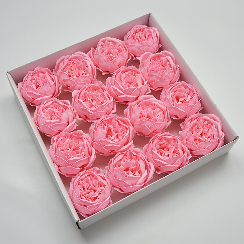 Kunstige sæbe blomster stort pæonhoved valentinsdag diy bryllup hjem dekoration hånd fower kunst: Lyserød