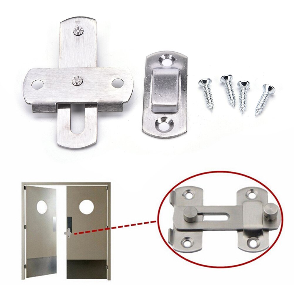 Stainless Steel Gate Door Bolt Latch Slide Lock Hardware + 4pcs Screw For Home Safety Door Bolts Set