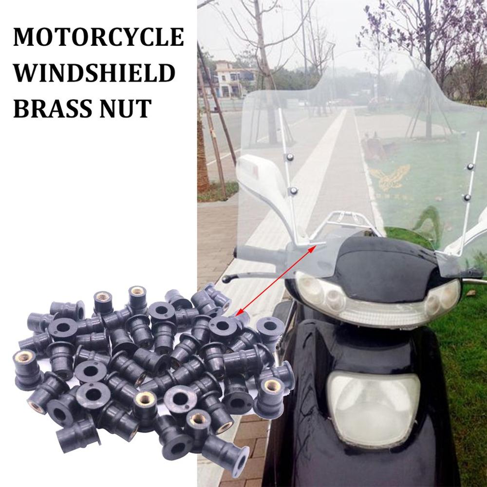 10Pcs M5 Rubber Wellnut 5Mm Metrische Motorfiets Voorruit Goed Moer Wellnuts Messing Moeren Voor Windschermen Stroomlijnkappen Kappen