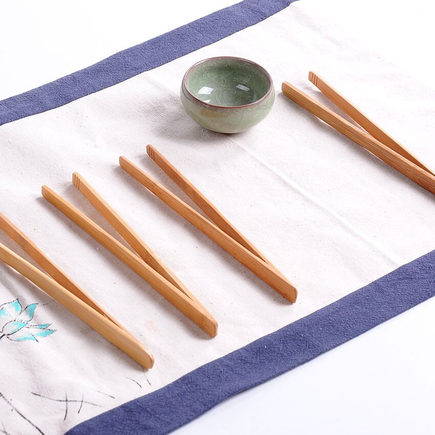 4 stk multifunktionel bambus te klip tænger pincet bacon køkken salat mad toast, te værktøj ceremoni