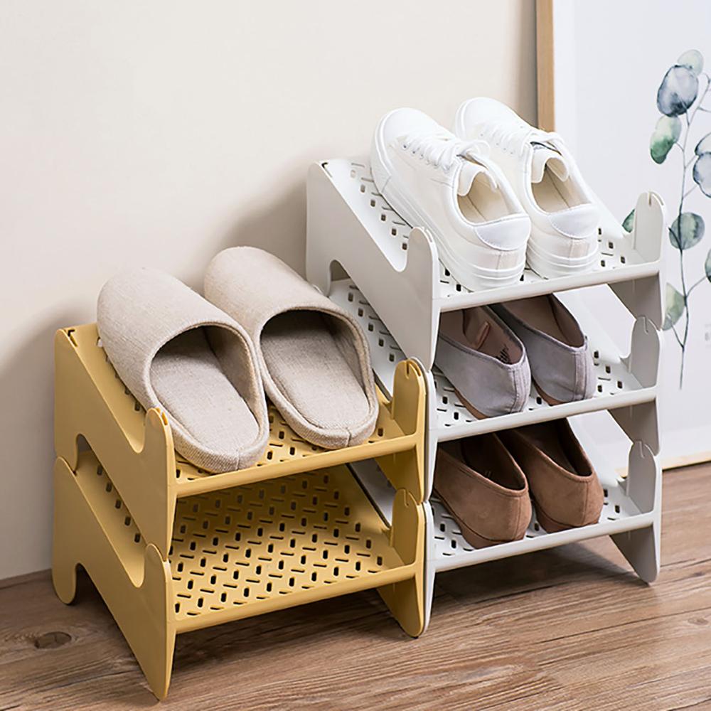 Stackable Shoe Storage Shelf Nordic Simple Shoe Rack Home Plastic Shoe Cabinet Layered Organizers Racks