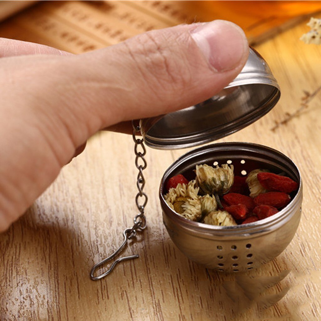 Tea Infusers Stainless Steel Ball Loose Sphere Tea Leaf Strainer Coffee Herbal Spice Filter Diffuser Handle Tea Ball