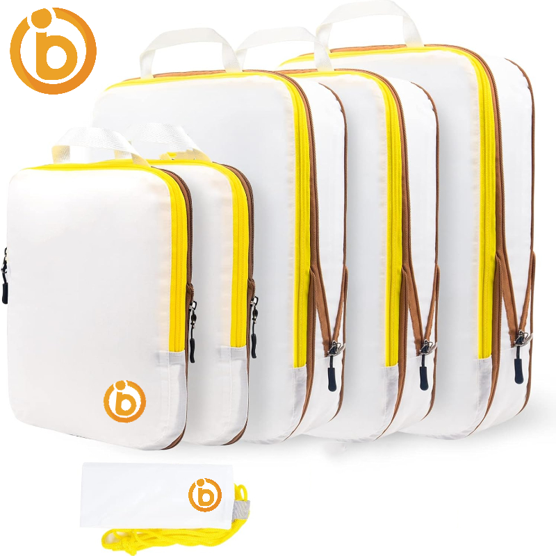 2/6/9 Set Compression Packing Cubes Waterproof Travel Organizer Bags Space-Saving Luggage Storage for Suitcase Travel Essentials: green