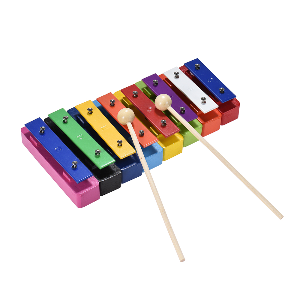 Kleurrijke 8 Note Glockenspiel Resonator Bells Set Percussion Musical Educatief Onderwijs Instrument Speelgoed Met 2 Hamers Voor Baby