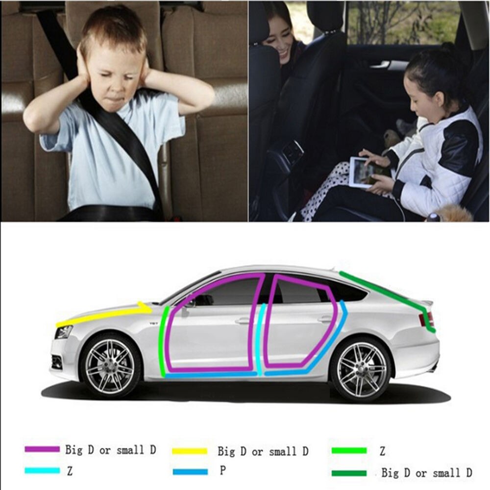 4 meter Auto Rubber afdichtingen Geluidsisolatie P Type Rubberen Afdichting Geluidsisolatie Anti-Dust Deur Afdichting Strips Auto accessoires