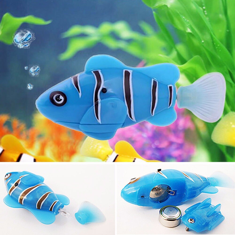 ! 5 Pieces Funny Swimming Electronic Fish Activated Battery Powered Toy Fish Robotic Pet Fishing Tank Decorating Fish