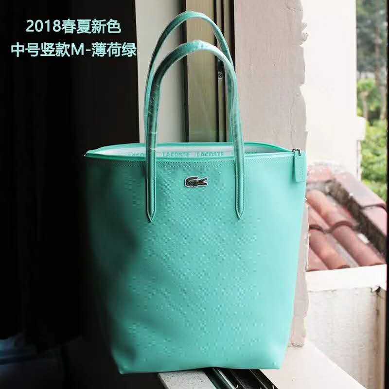 French vertical medium crocodile female bag shoulder handbag mommy large capacity shopping bag: Mint Green