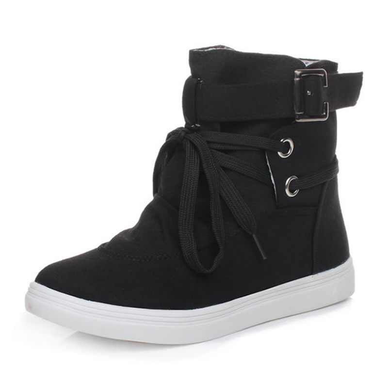 Höst dam boots casual canvas skor dam fiat svart och grå platå skor dam boots
