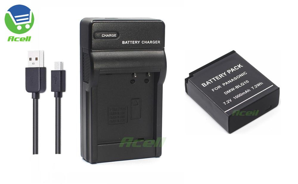 DMW-BLG10 Battery + LCD USB Dual Charger for Panasonic DC-G100 DC-ZS200 DMC-LX100 DMC-ZS60 Camera Replace DMW-BLE9 DMW-BLG10E: 1Battery 1Charger