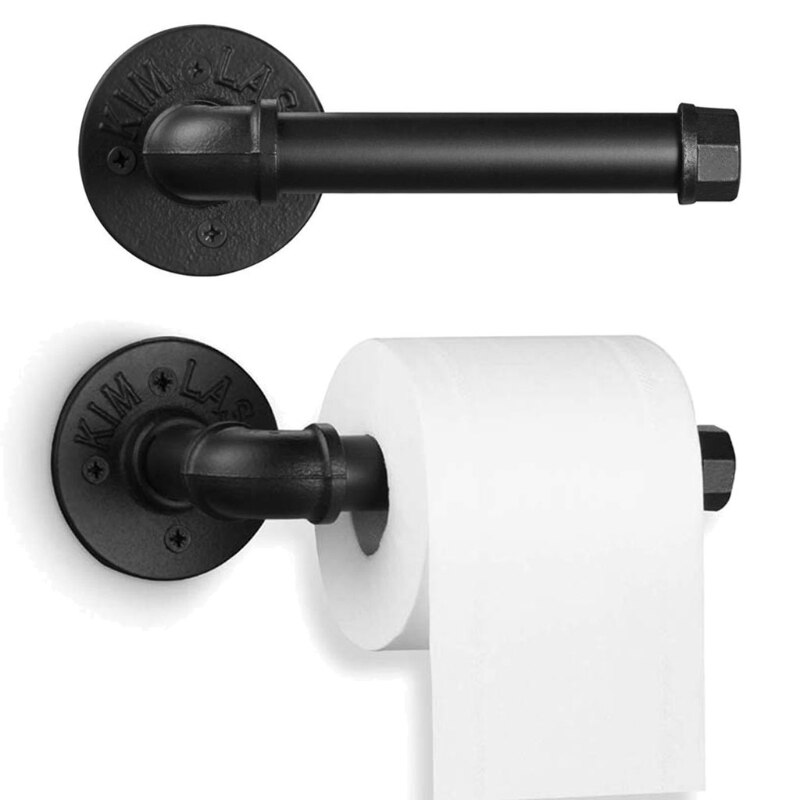 Robuuste, rustieke industriële toiletrolhouder met vintage wandmontageset (  m89b stuks)
