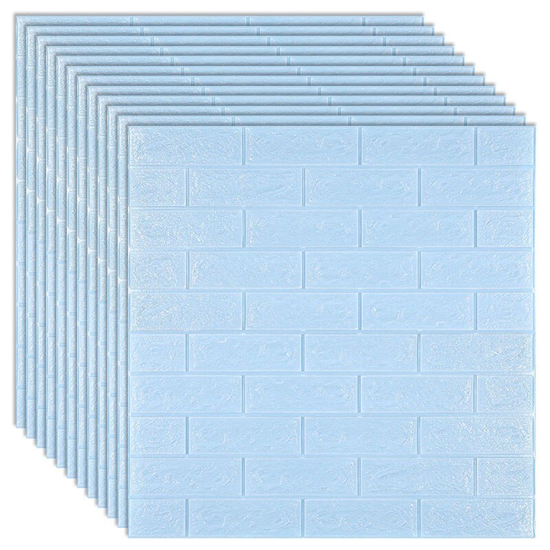 3d vægklistermærker imiteret mursten vandtætte paneler selvklæbende tapet soveværelse indretning stue køkken hjem tv baggrund: Lblå