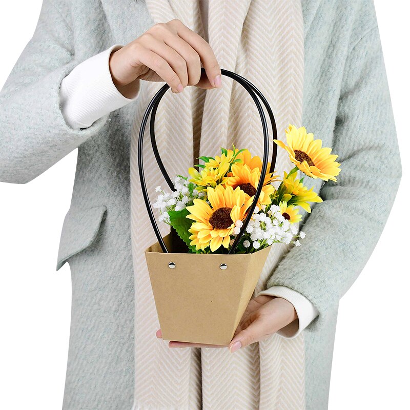 Tragbare Blume Box Wasserdichte Papier Handtasche Verpackung Tasche Hochzeit Rose Party Box Verpackung Für Süßigkeiten Kuchen Geburtstag