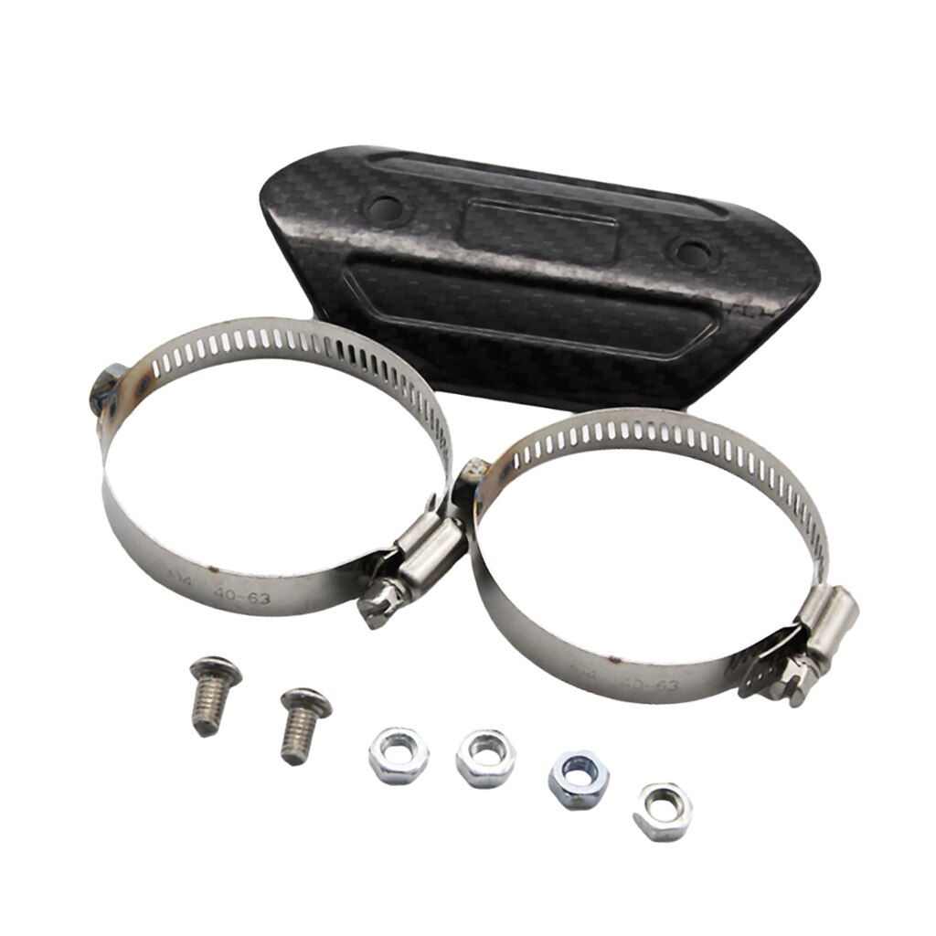 Motorcycle Exhaust Muffler Pipe Strengthen Heat Shield Cover Carbon Fiber