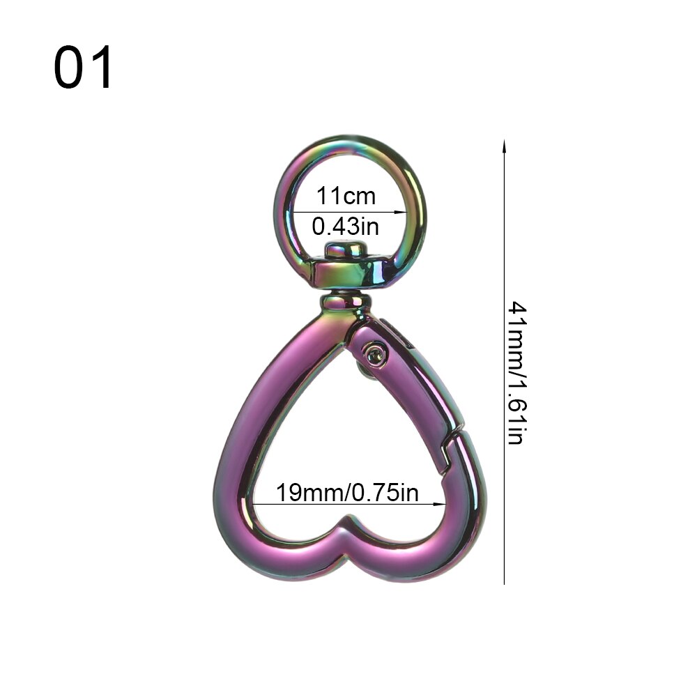 Snap Clasp Trigger Luggage Leathercraft Spring Gate Belt Strap Buckle Dog Chain Clip Metal Heart Ring Openable Keyring: 1