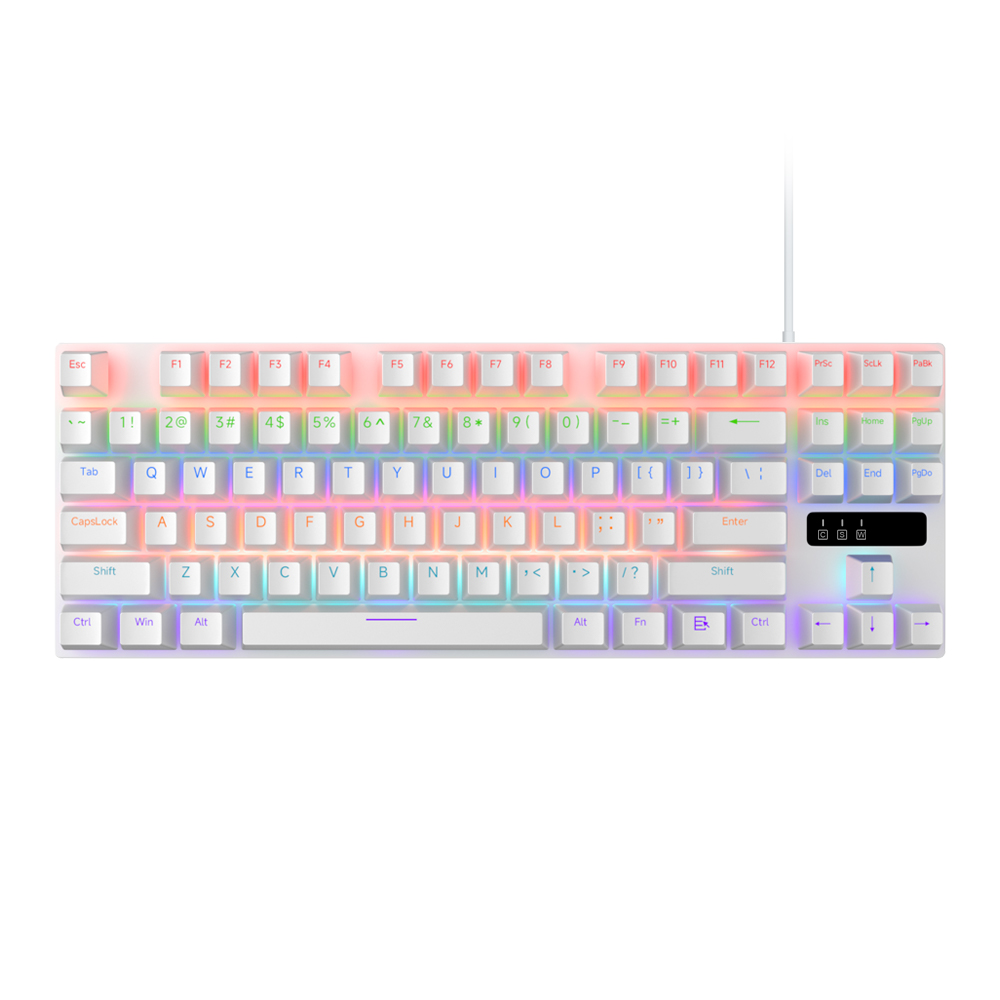 Casepoke 87 Toetsen Gaming Toetsenbord Met Blauwe Schakelaar Rode Schakelaar Bruine Schakelaar Hotswap Toetsenbord Bedrade Mechanische Toetsenbordgamer: WHITE / Blauwe schakelaar