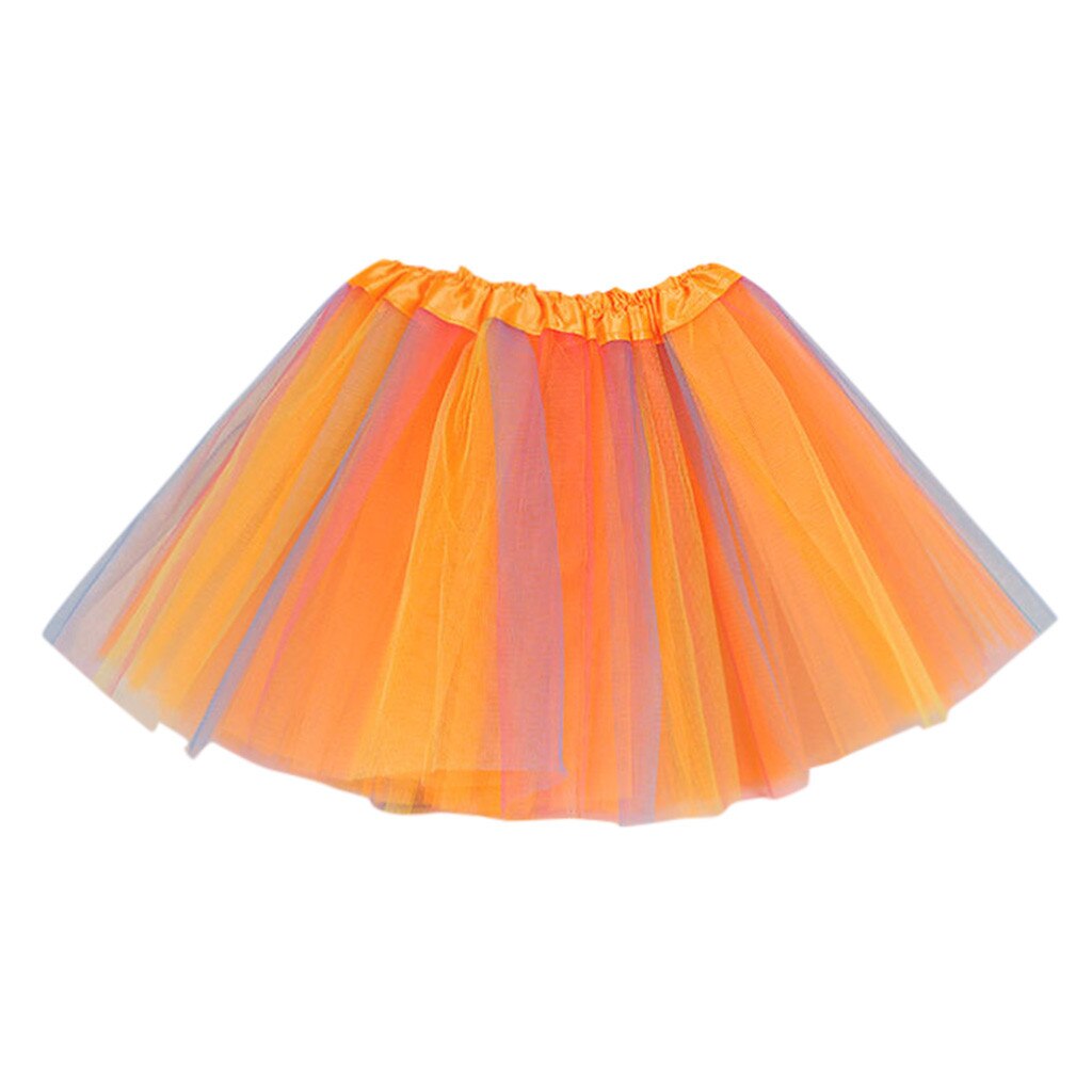 Peuter Kid Meisje Kleding Baby Kawaii Multicolor Tutu Rok Tulle Ballet Rok Kinderen Outfits Kostuum Prinses Pageant Vestidos: Oranje