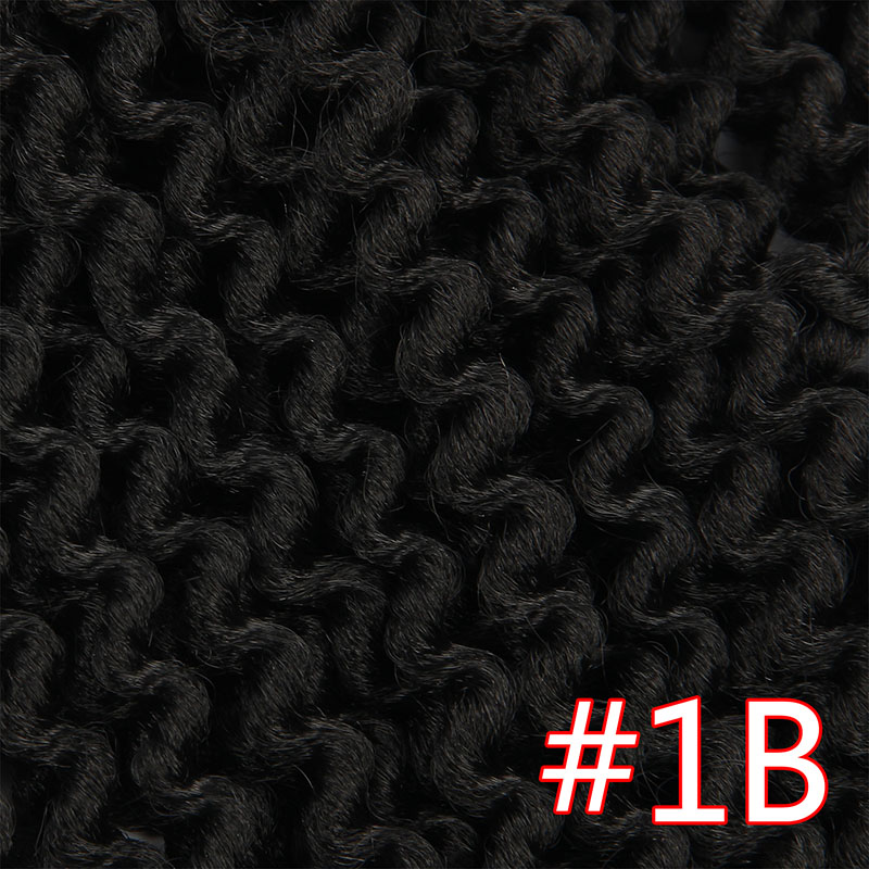 YxCheris Freetress Low Temperature Fiber 20&quot; 24strands Pre Loop Island Twist Hair Curly Crochet Braids Synthetic Braiding Hair: #1B