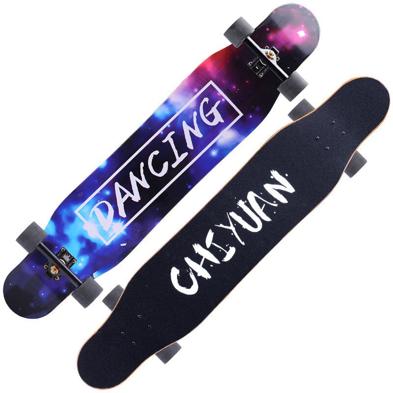 Standard Longboard Skateboards for Beginners Kick Skate Board Maple wood dance board road travel brush street 118cm: B