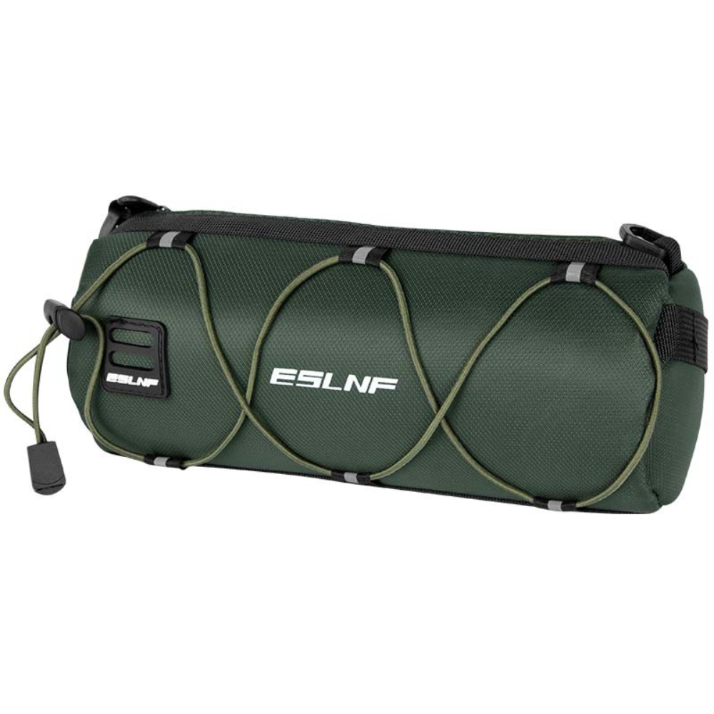 Bolsa para manillar de bicicleta, bolsa delantera para bicicleta, bolsa enrollable para almacenamiento de cuadro frontal de bicicleta con correa para el hombro para viajes en bicicleta de montaña y carretera: Azul