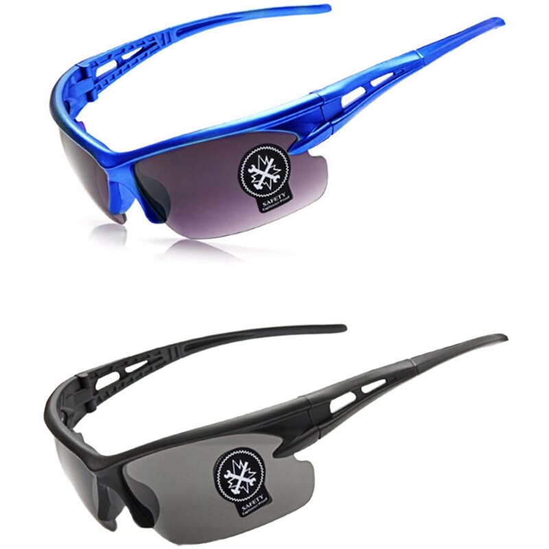 Robesbon 2Pcs Sport Vissen Fietsbrillen Eyewear Fiets Zonnebril Voor Mannen Vrouwen Uv400 Bescherming-Blauw & Zwart