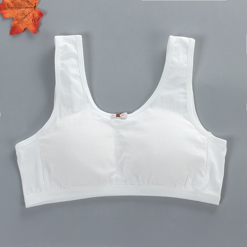 1pcs Teenages Bra Vest Junior School Students Underwear Kid Solid Development Period Tube Tops Bra Safty Lingerie: 1pcs White