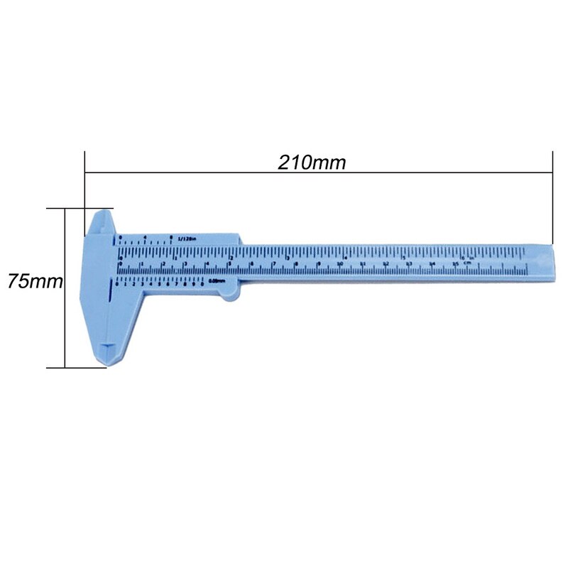 Calibre Vernier plástico micrómetro diario de la herramienta 150mm blanco Mini Calibre Vernier plástico de corredera medida herramienta gobernante