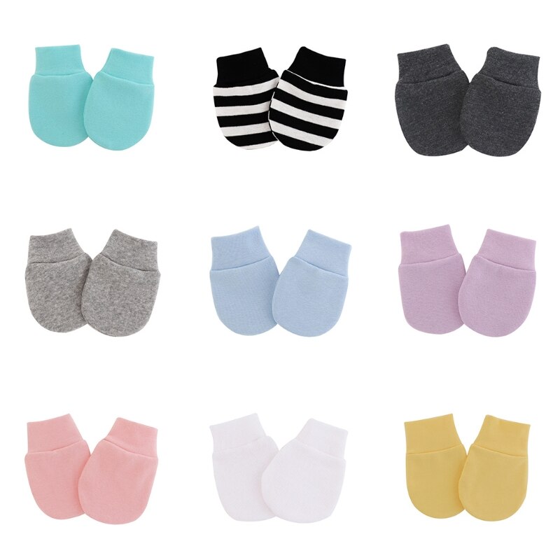 1 paar zachte katoenen handschoenen tegen krabben voor baby's, bescherming voor het gezicht en handbescherming voor baby's, benodigdheden