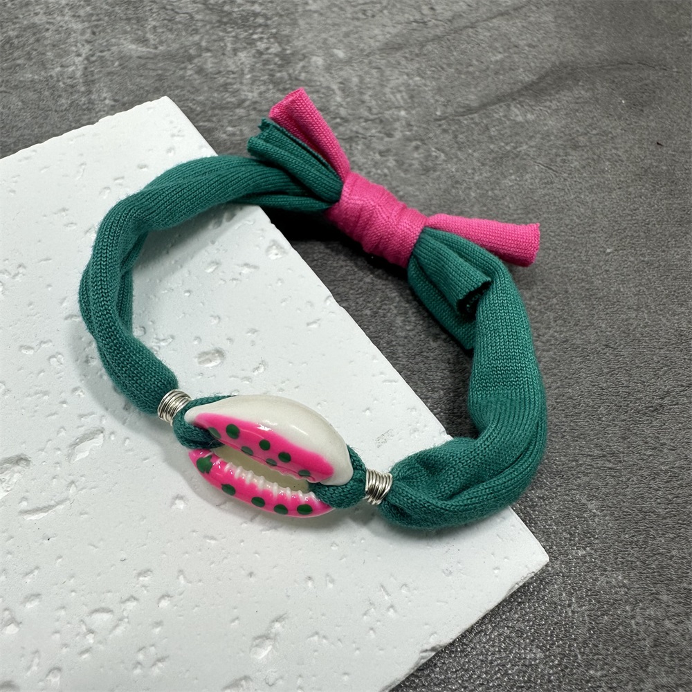 Bracciale con ciondoli a conchiglia a pois Linea di cotone colorata Braccialetti con corde intrecciate fatte a mano per gioielli da donna, uomo e bambino: Giallo brunastro