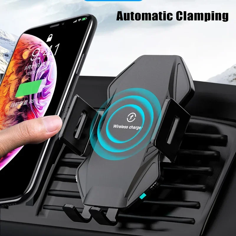 Qi 10W Fast Car Wireless Charger for Doogee S98 S95 S90 S90C S88 S68 S97 Pro V10 V20 BL9000 Automatic Clamping Car Phone Holder